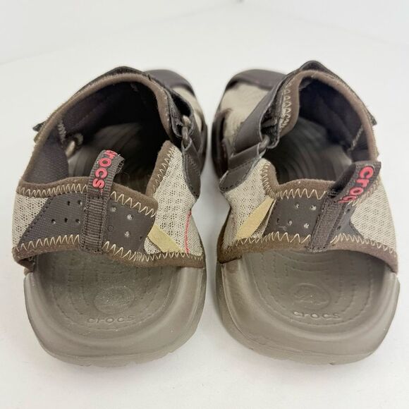 Crocs Swiftwater Tan Mesh Brown Rubber Closed Toe Deck Water Sandal Shoes main image 8